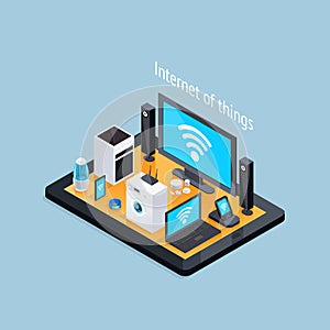 Internet Of Things Isometric Poster