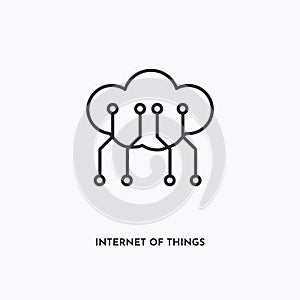 Internet of things outline icon. Simple linear element illustration. Isolated line internet of things icon on white background.