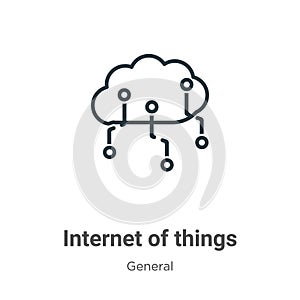 Internet of things outline vector icon. Thin line black internet of things icon, flat vector simple element illustration from