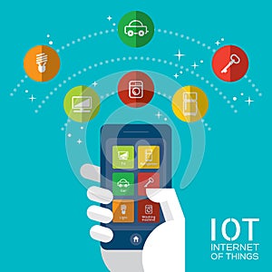 Internet of things with smartphone concept illustration
