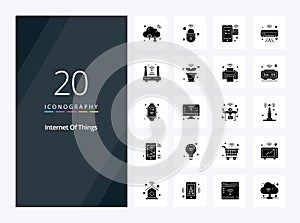 20 Internet Of Things Solid Glyph icon for presentation
