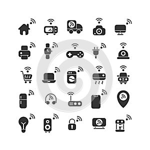 Internet of Things solid icon set.