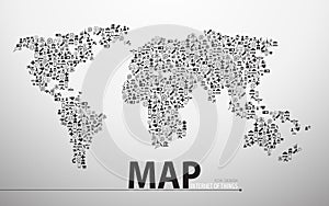 Internet of things technology map icon structure design background