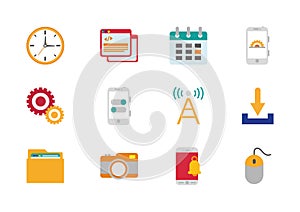 Internet of things technology network icons set