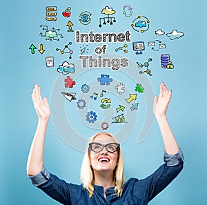 Internet of Things with young woman