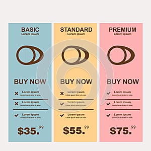 Internet traffic.Set offer tariffs. ui ux banner for web app. set pricing table, order, box, button, list with plan for web