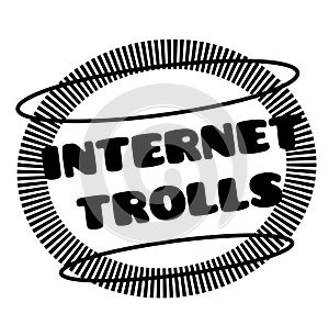 INTERNET TROLLS stamp on white