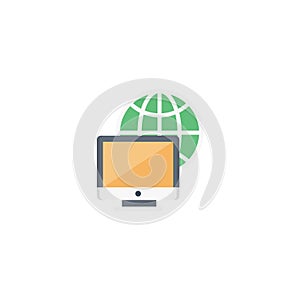 Internet vector flat colour icon
