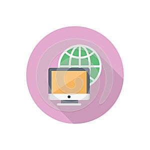 Internet vector flat colour icon