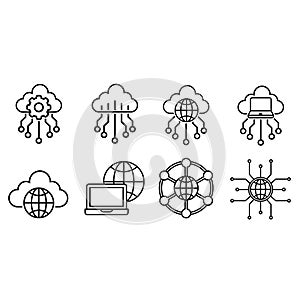 Internet vector icon. cloud service illustration sign. www symbol. World Wide Web logo.
