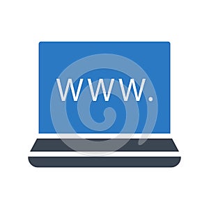 Internet glyph color flat vector icon