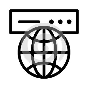 Internet vector thin line icon