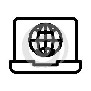 Internet vector thin line icon