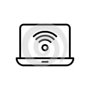 Internet vector thin line icon