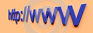 Internet web address http www in search bar of browser