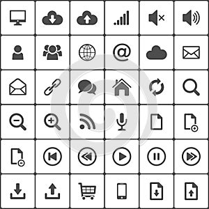 Internet web icon pack on white. Vector