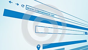 Internet Web Search Engine Close Up 3D Perspective