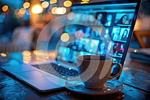 Internet webinar: digital education, online learning, virtual classroom, interactive session, video tutorial, knowledge