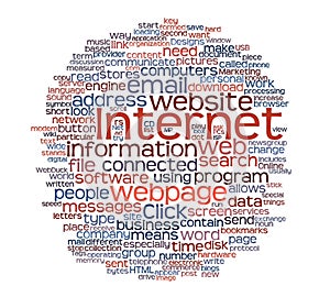 Internet webpage tag cloud