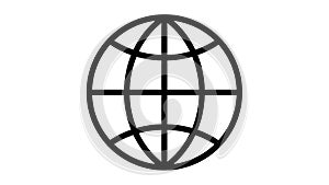 Internet website globe map single isolated icon with outline style