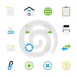 Internet and Website Icons. Vector Illustration Color Icons Flat Style.