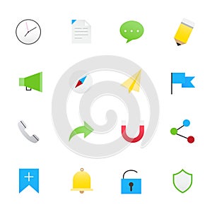 Internet and Website Icons. Vector Illustration Icons Flat Style.