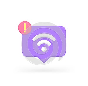 Internet wi fi network error jamming wireless wifi signal quick tips 3d icon realistic vector photo