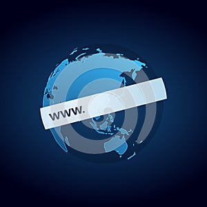 Internet world blue asia view