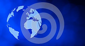 Internet world concept dark blue background