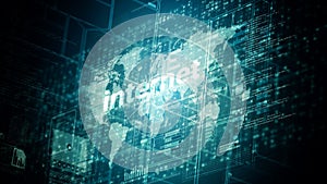 Internet worldwide data computing concept