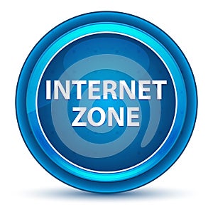 Internet Zone Eyeball Blue Round Button