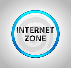 Internet Zone Round Blue Push Button