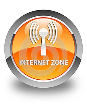 Internet zone (wlan network) glossy orange round button