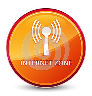 Internet zone (wlan network) special glassy orange round button
