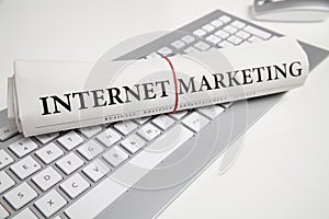 Internetmarketing on newspaper