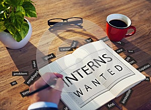 Interns Wanted Internship Training Trainee Concept