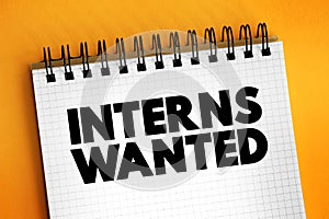 INTERNS WANTED text concept for presentations and reports