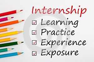 Internship Checklist Concept photo