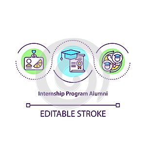 Internship program alumni concept icon