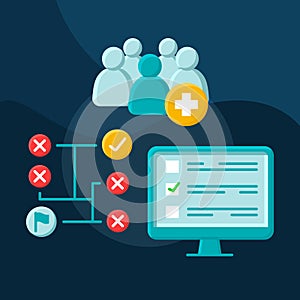 Internship program flat concept vector icon photo