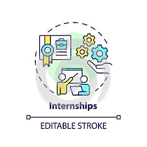 Internships multi color concept icon