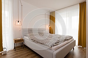 Interor of contemporary bedroom