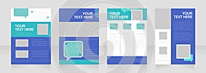 Interpersonal communication blank brochure layout design. Service info. Vertical poster template set with empty copy space for