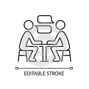 Interpersonal communication linear icon