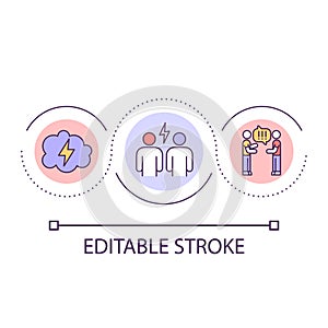 Interpersonal conflict loop concept icon