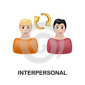 Interpersonal icon. 3d illustration from corporate development collection. Creative Interpersonal 3d icon for web design