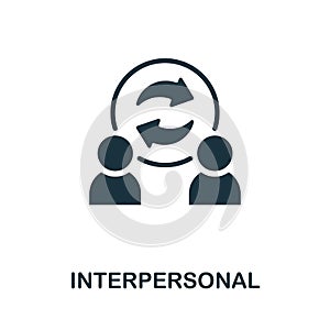 Interpersonal icon. Monochrome sign from corporate development collection. Creative Interpersonal icon illustration for