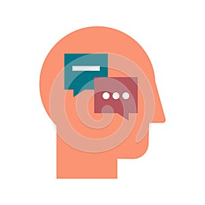 Interpersonal psychology and psychotherapy flat vector icon