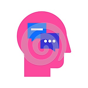 Interpersonal psychology and psychotherapy flat vector icon