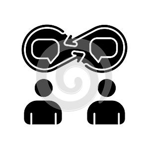 Interpersonal relationship black glyph icon